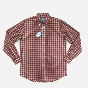 Castaway Shirt Nwt Holiday Plaid Cinnamon Red Chase Long Sleeved Shirt Large L